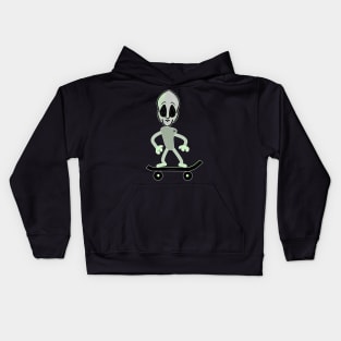 Alien on a Skateboard Kids Hoodie